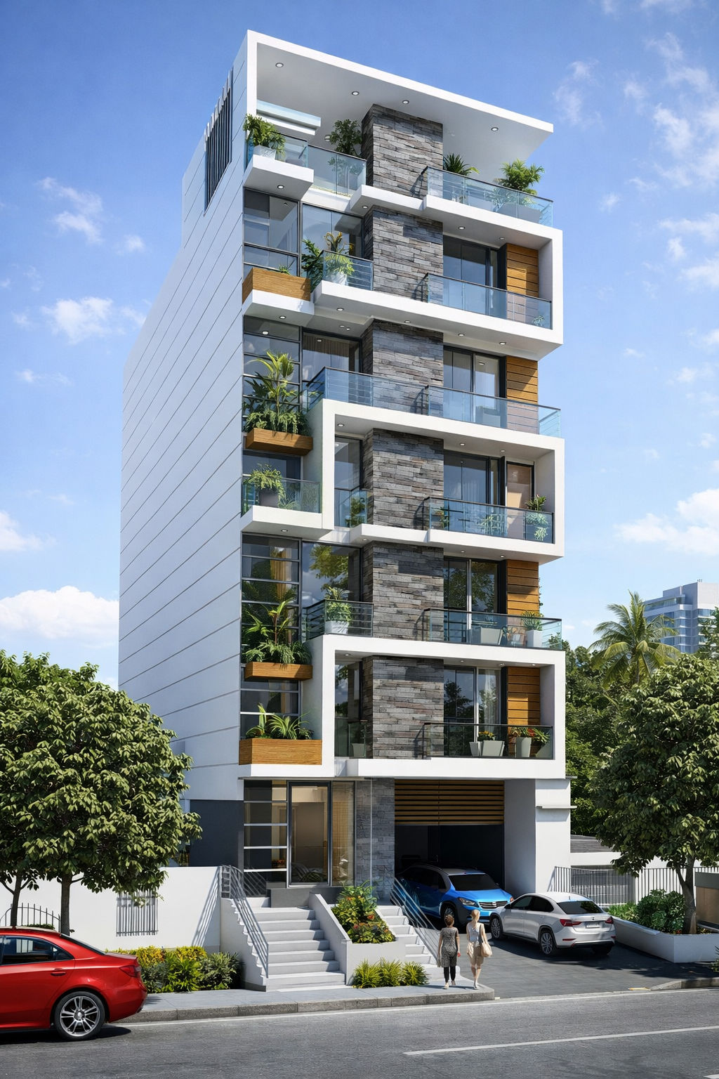 Modern Mid-Rise Residential Building